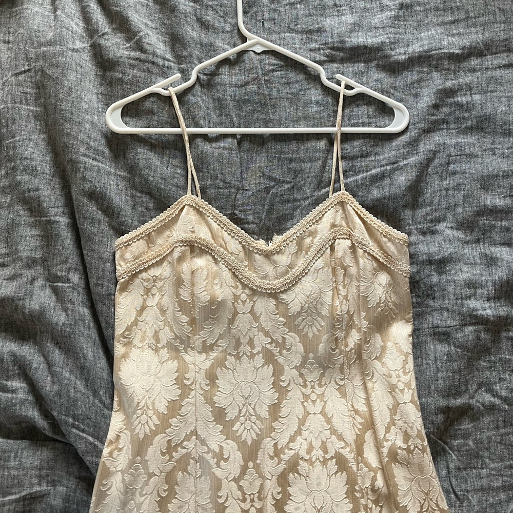 VINTAGE 1980s ivory jacquard cocktail dress
